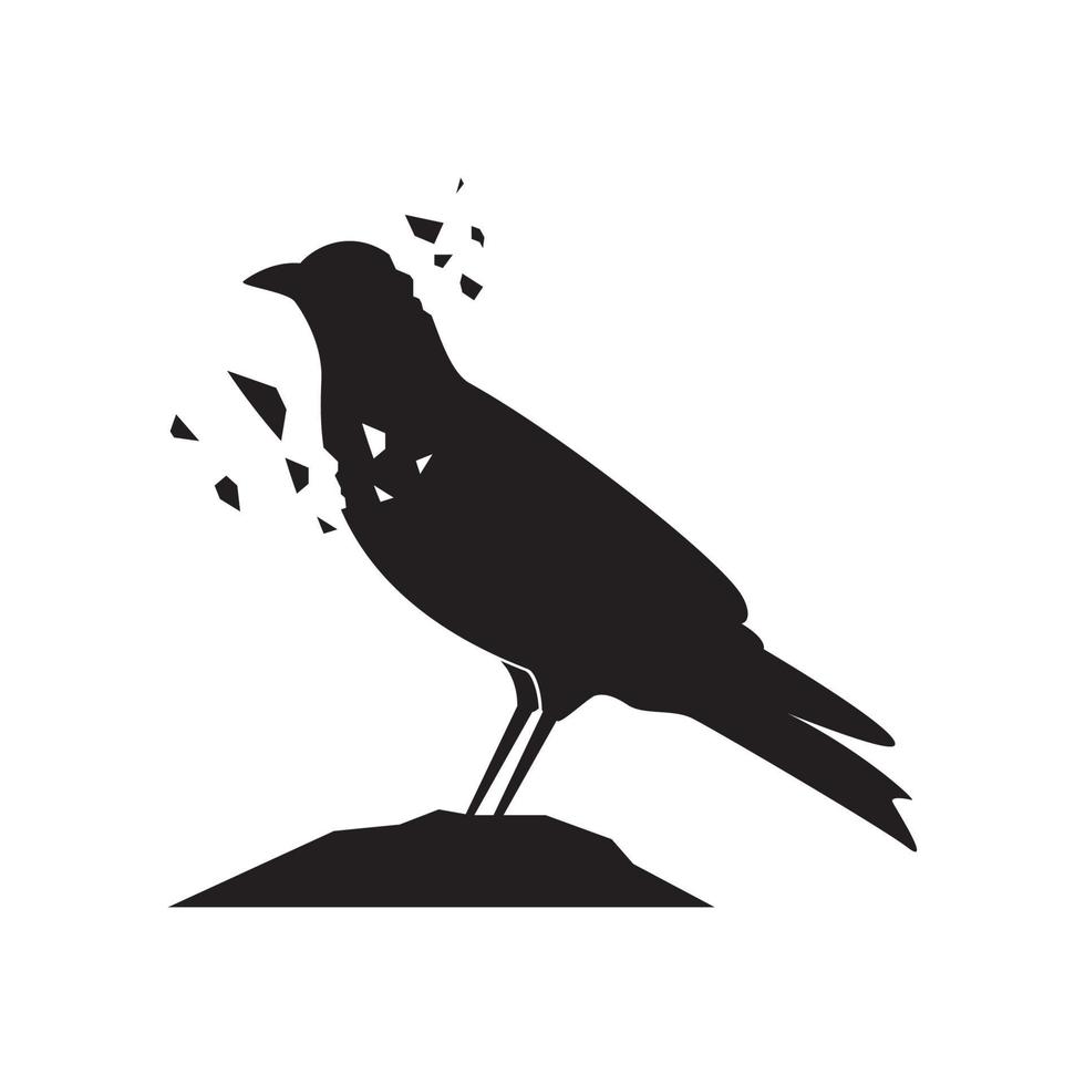 pájaro cuervo negro producción medios logo símbolo icono vector gráfico diseño ilustración idea creativo