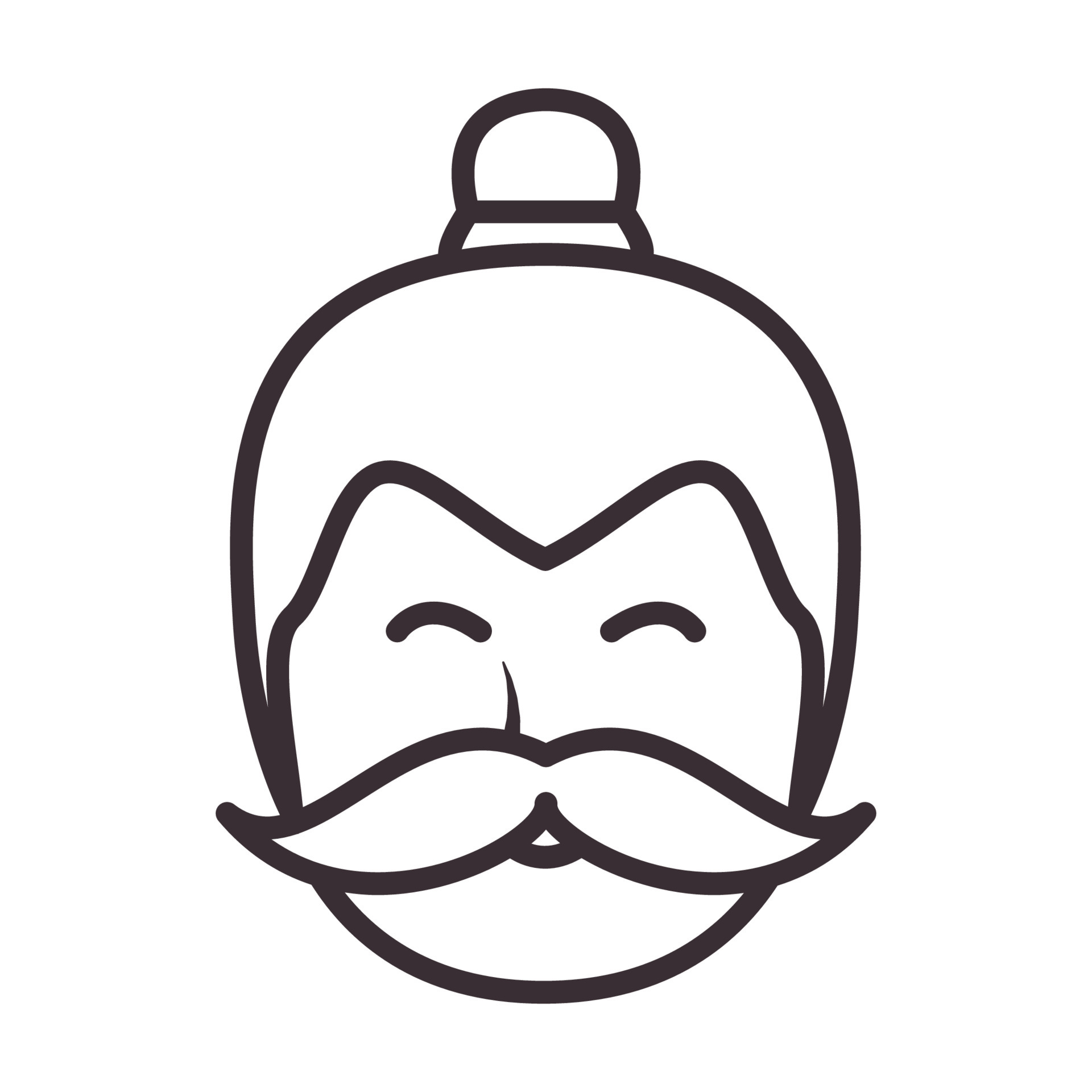 lines man beard japan logo symbol vector icon illustration design