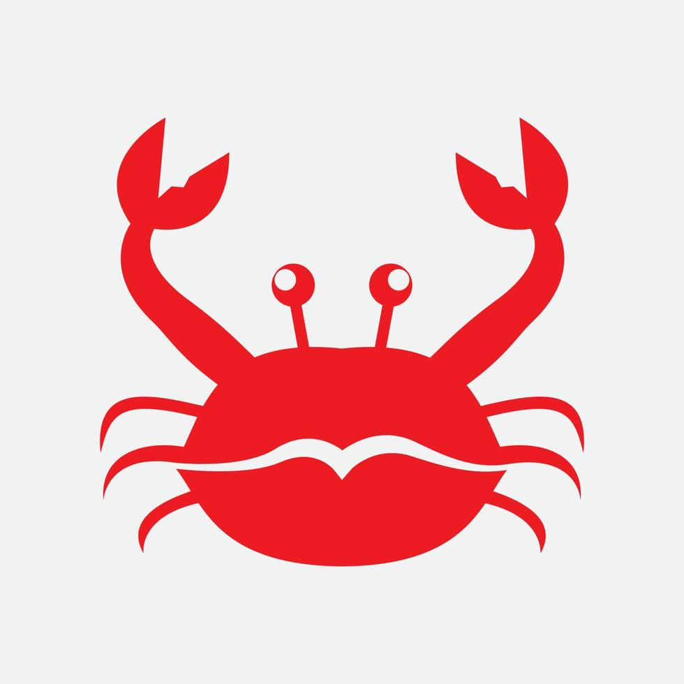 red lip and crab logo design vector