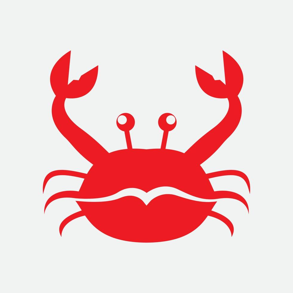 red lip and crab logo design vector