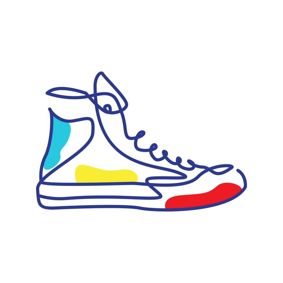 lines art abstract color shoes sneakers logo design vector icon symbol illustration