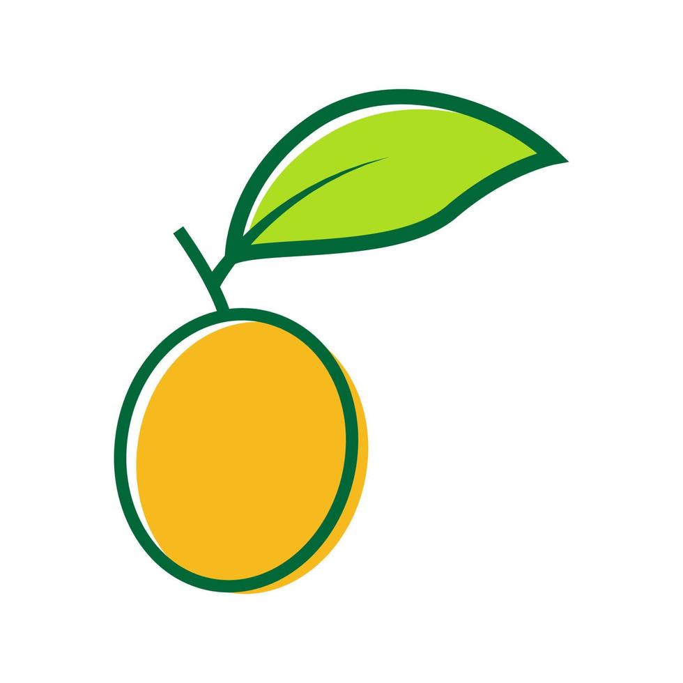 fruta fresca naranja mango resumen hoja verde logotipo símbolo icono vector gráfico diseño ilustración idea creativa