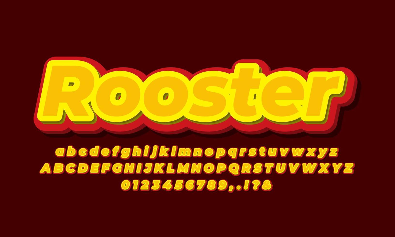red yellow colorful text effect design vector