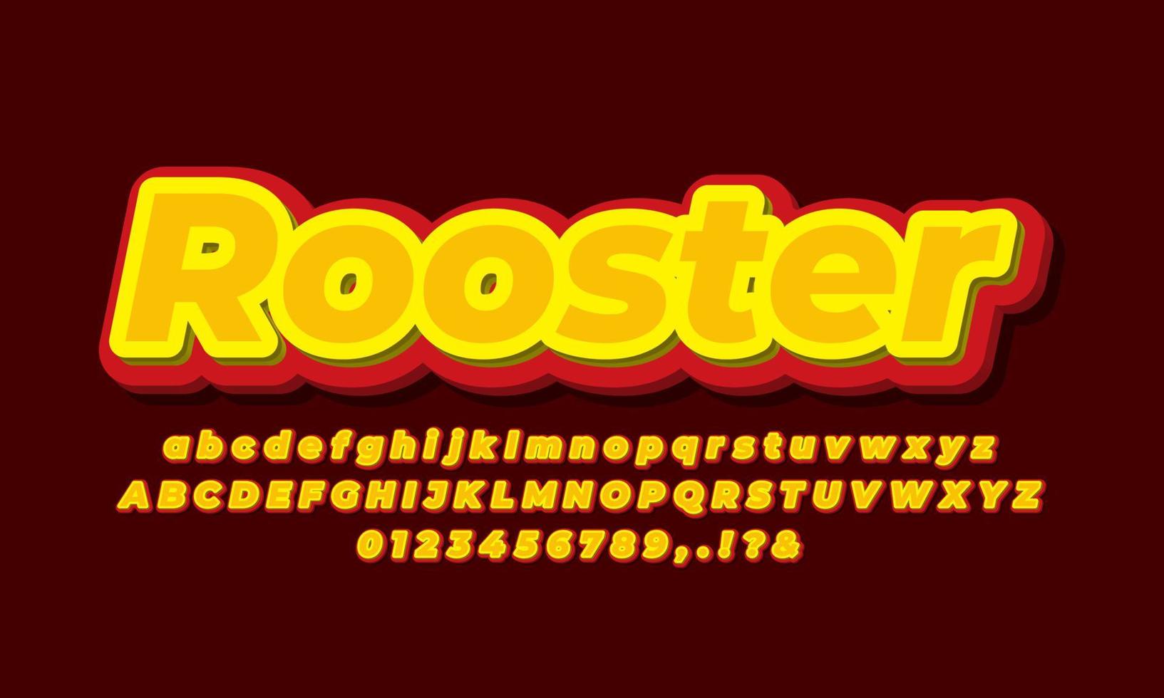 diseño de efecto de texto colorido amarillo rojo vector