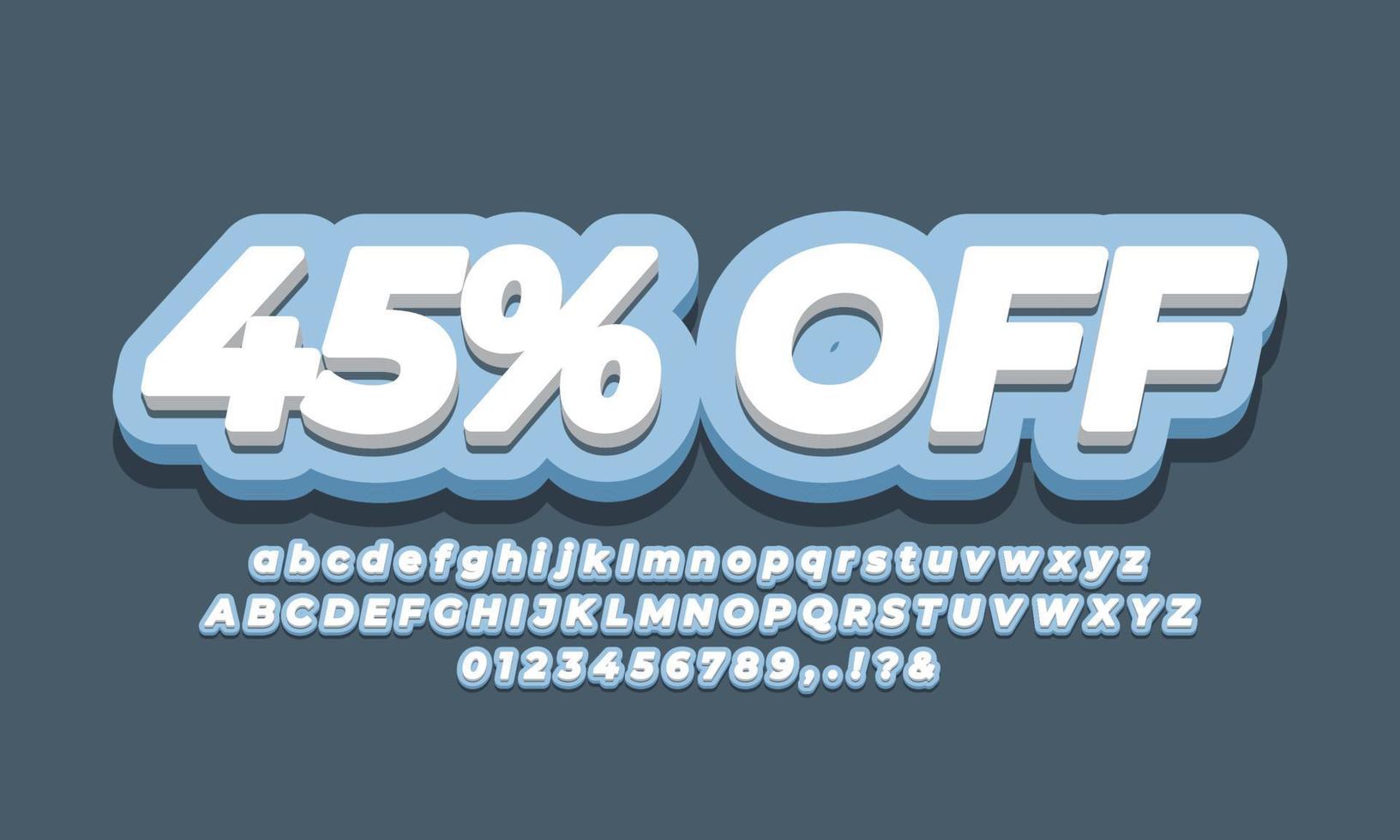 45 percent text effect blue design vector