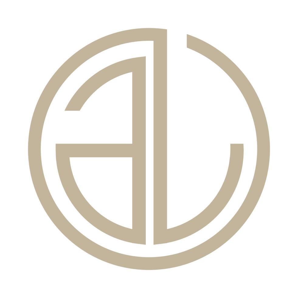 letter AL circle logo design vector