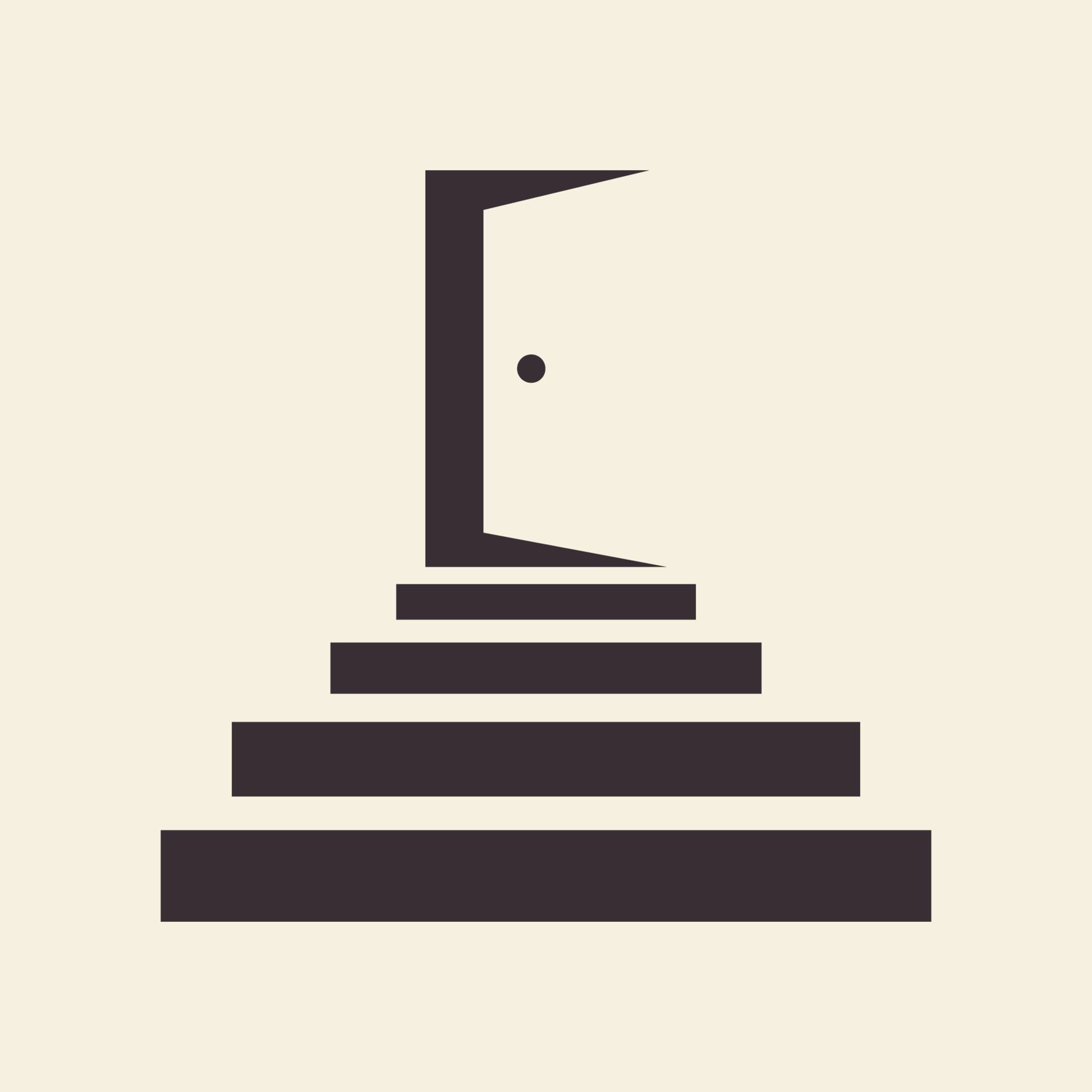 vintage stairs with door open logo symbol icon vector graphic design illustration idea creative