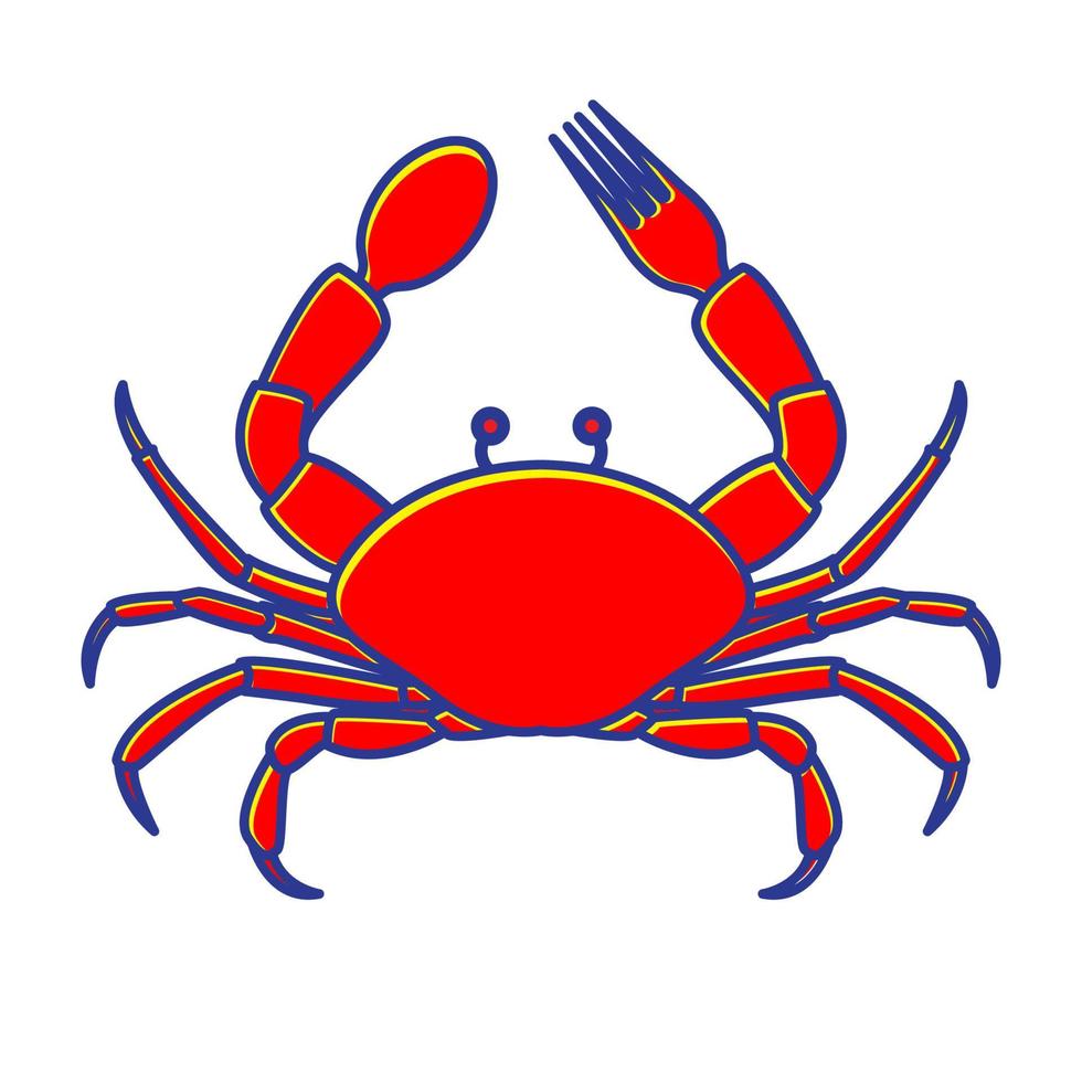cangrejos abstractos con cuchara y tenedor logo diseño vector icono símbolo ilustración