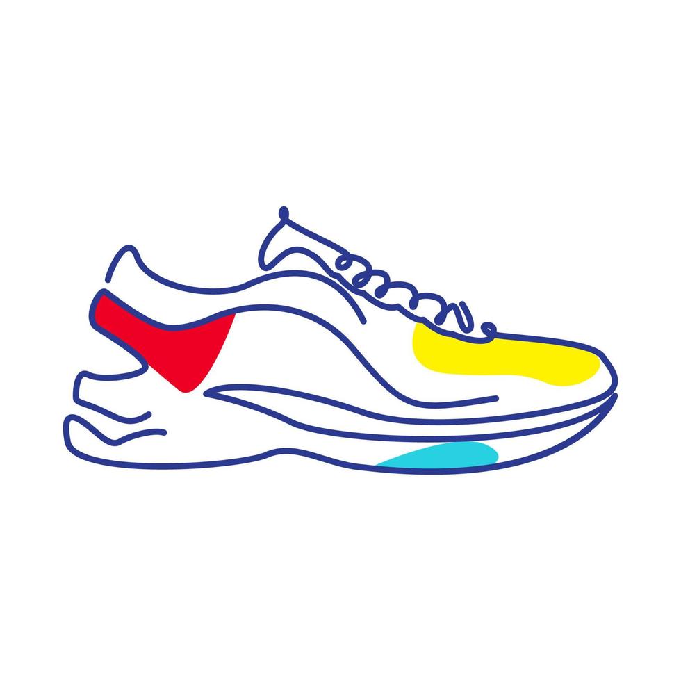lines art abstract shoes running logo design vector icon symbol illustration