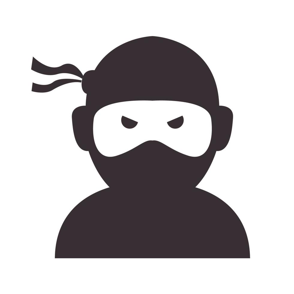 silhouette ninja technology logo vector symbol icon illustration design