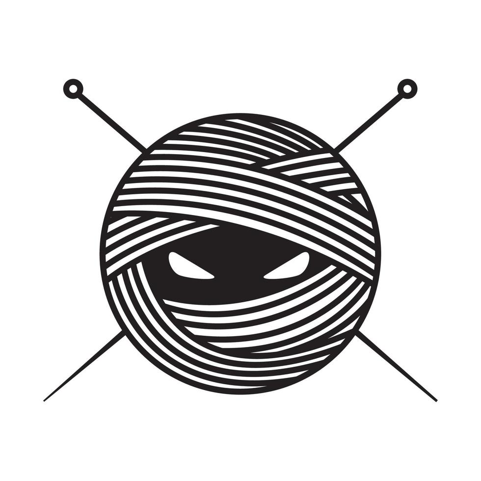 yarn tailor with eyes logo symbol vector icon illustration design