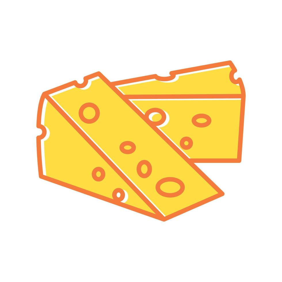 colorful orange yellow cheese cut logo design vector icon symbol illustration