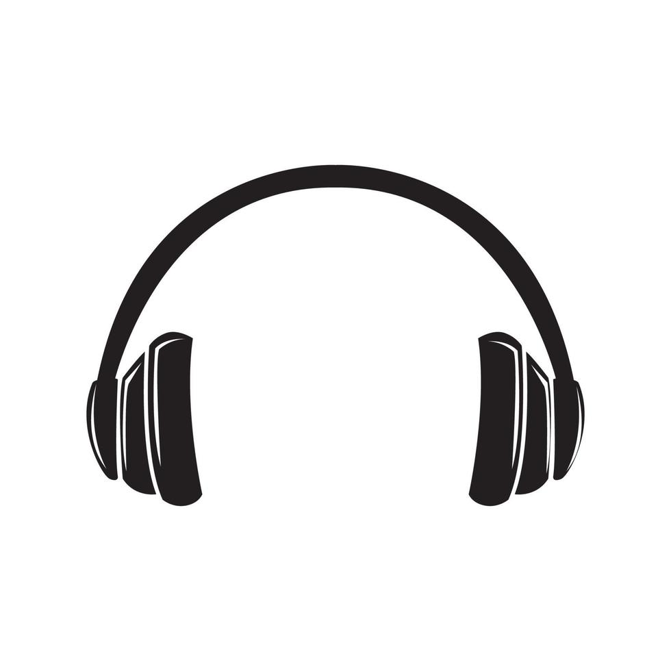 simple silhouette headphone logo symbol icon vector graphic design
