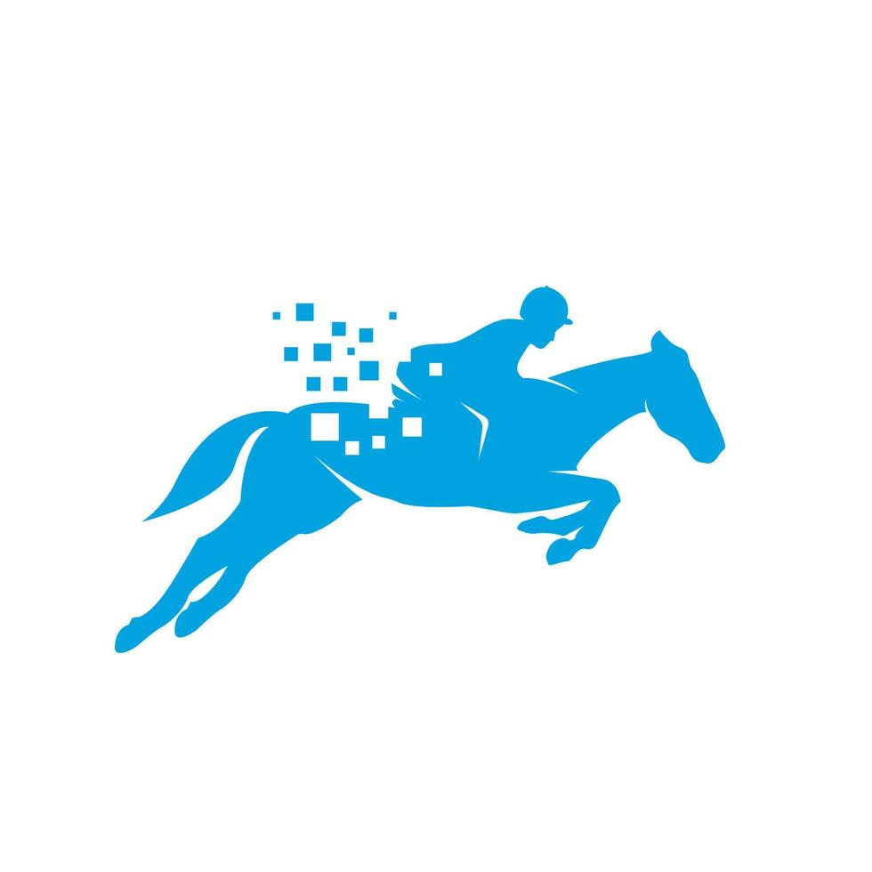 plantilla de diseño de logotipo de datos de caballos vector