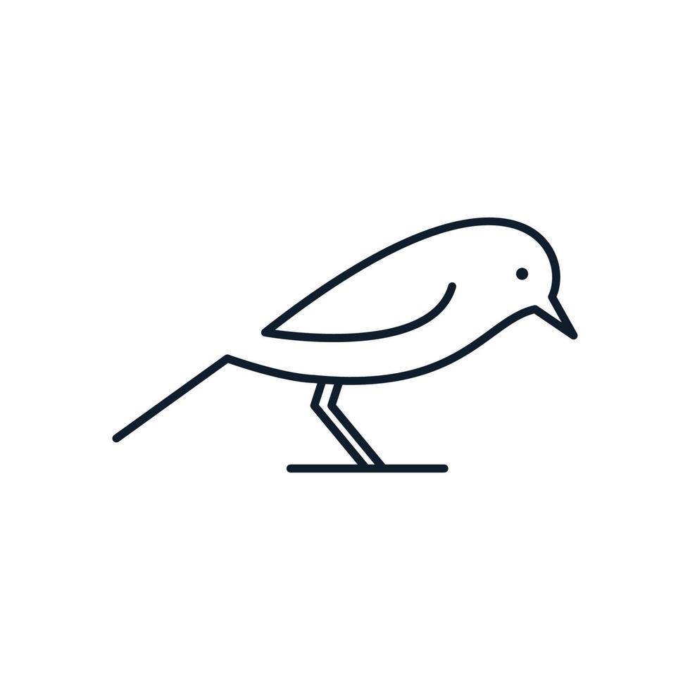 cute canary line minimalist logo design vector