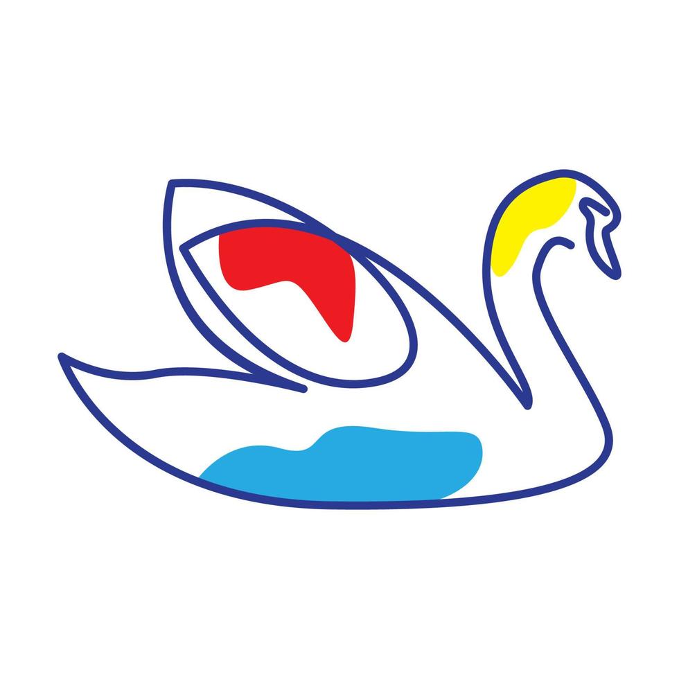 líneas abstractas colorido ganso o cisne logo vector símbolo icono ilustración diseño