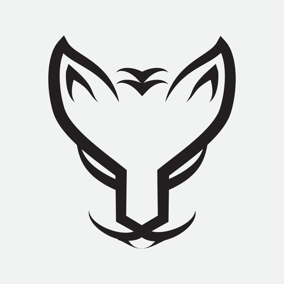 diseño del logotipo de la línea de la cara noruega del gato del bosque vector
