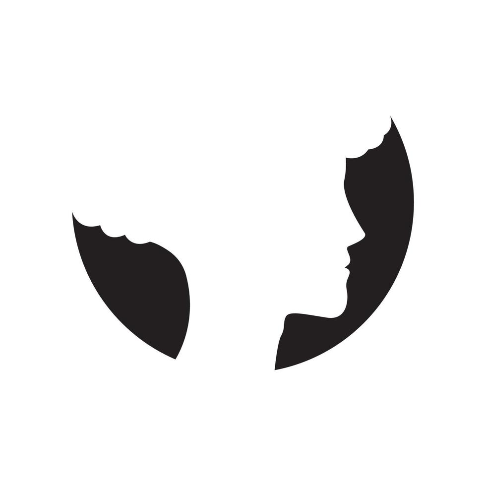 espacio negativo mujeres frizzy logo símbolo icono vector diseño gráfico ilustración idea creativa