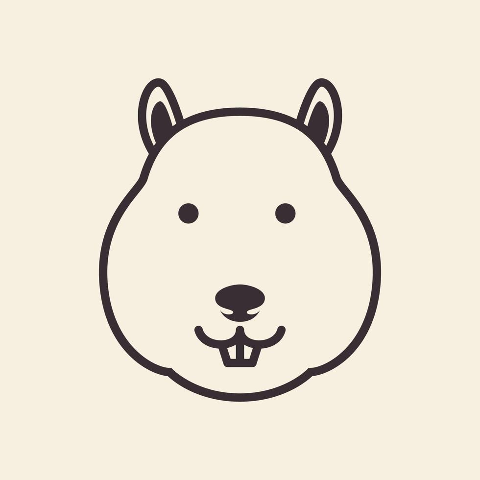 line head cute hamster hipster logo symbol icon vector graphic design illustration idea creative