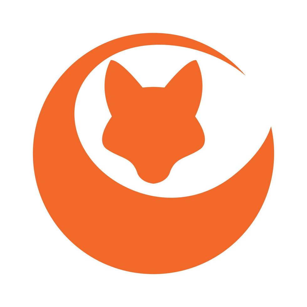 fox tail moon logo symbol icon vector graphic design