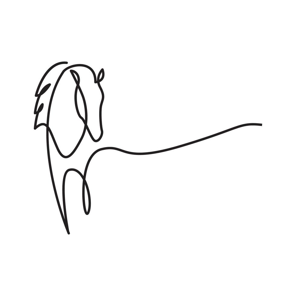 líneas arte dibujo caballo moderno logo vector símbolo icono ilustración diseño