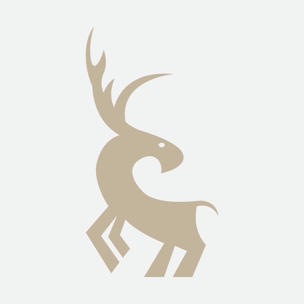 ciervo o antílope o chital o capreolinae o diseño de logotipo de alce vector