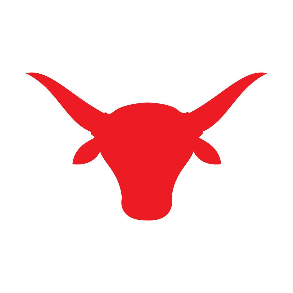 cow of bull or bison or bullock or neat head red logo design vector