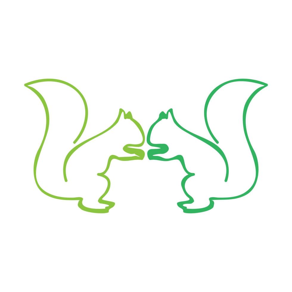 plantilla de diseño de logotipo de ardilla verde vector