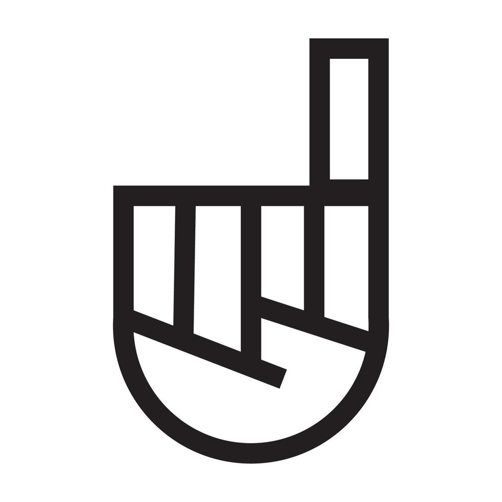 index finger hand line logo design vector