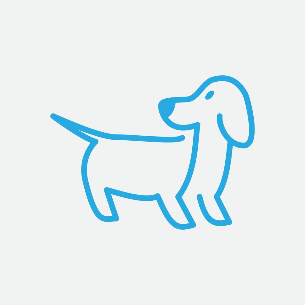 minimalist modern beagle dog line logo design vector