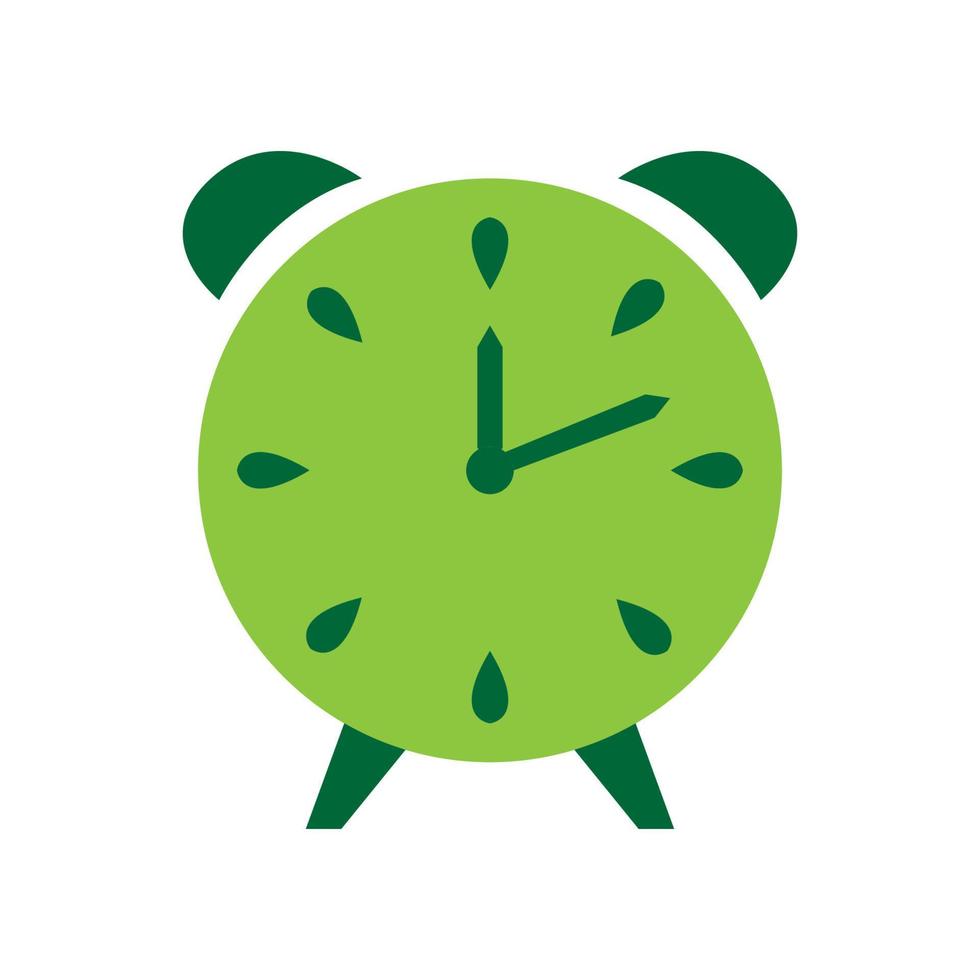 green flat kiwi fruit with clock logo design vector icon symbol illustration