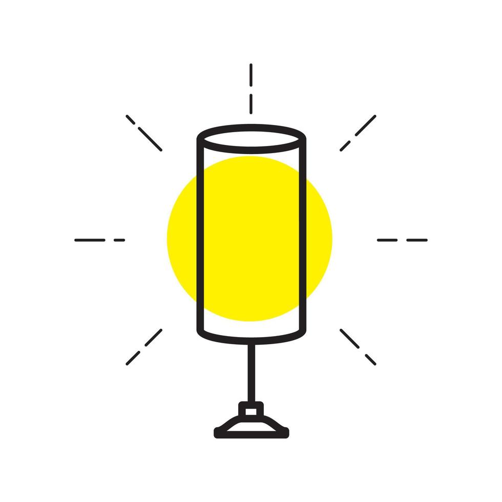 line with yellow flare candle logo symbol icon vector graphic design illustration idea creative