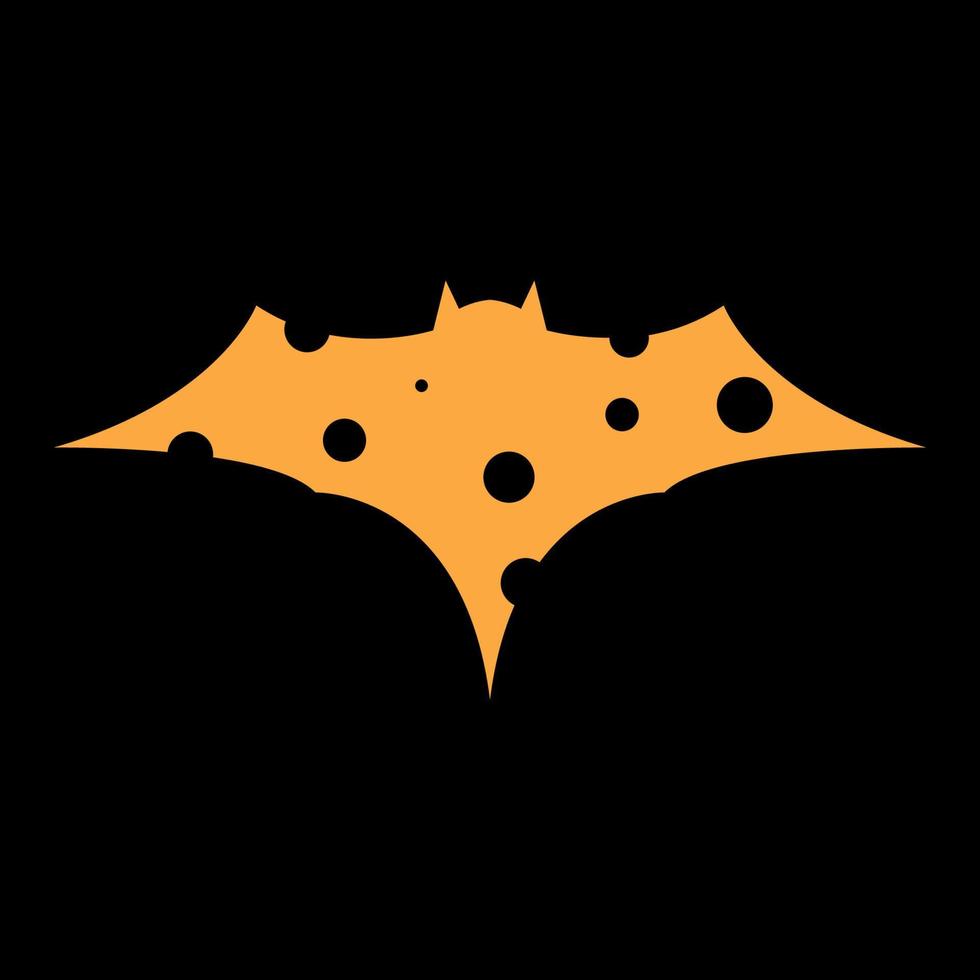 cheese with bat animal logo design vector icon symbol illustration