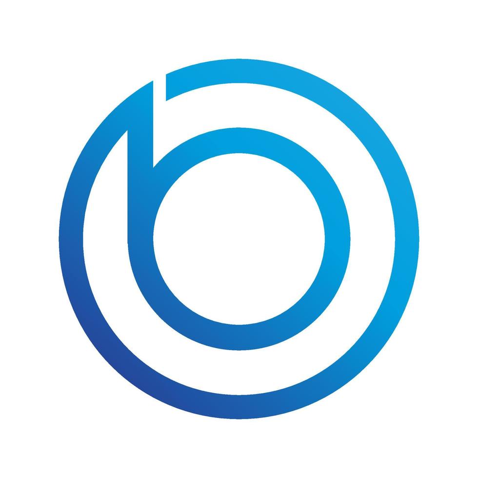 B Circle abstract logo design vector
