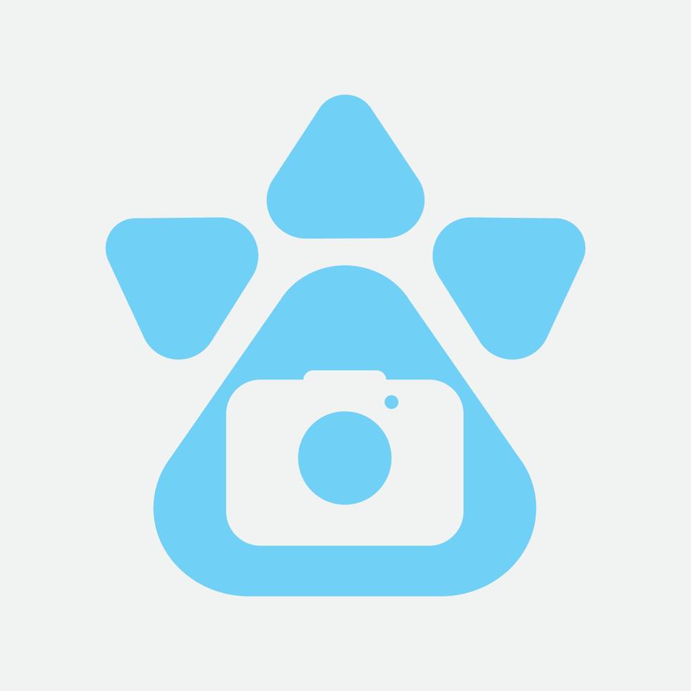 pet dog cat foot camera photography logo design vector