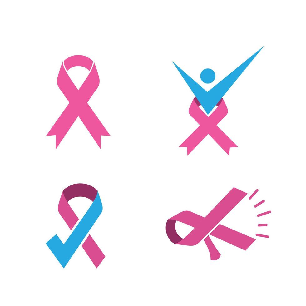 vector de diseño de logotipo moderno rosa colorido para el cuidado del cáncer