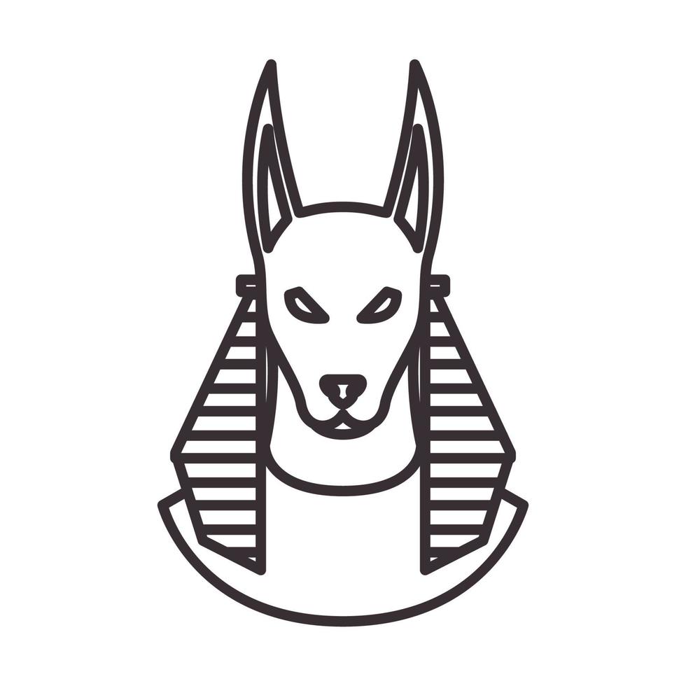 egypt anubis dog lines logo vector symbol icon illustration design