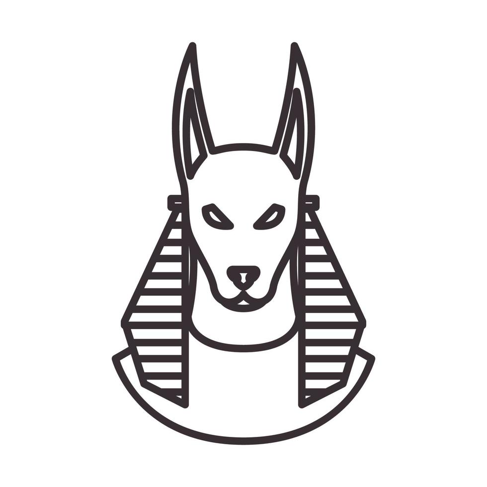 egypt anubis dog lines logo vector symbol icon illustration design