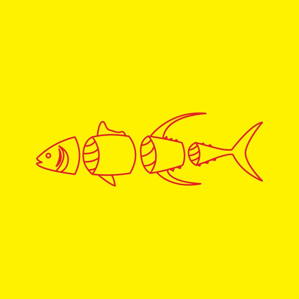 fish sea food sushi cut lines logo design vector icon symbol illustration