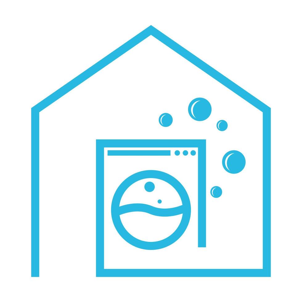 lines home with laundry logo vector symbol icon illustration design