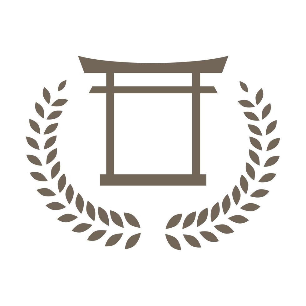 vintage torii japan logo symbol vector icon illustration design