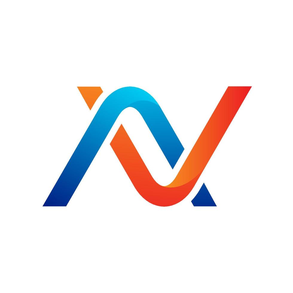 plantilla de diseño de logotipo abstracto letra n vector