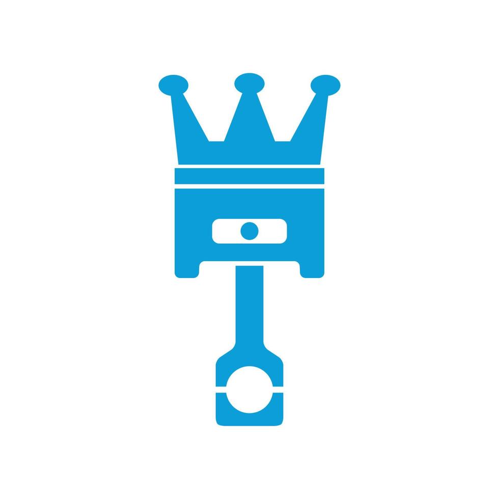 pistón rey con diseño de logotipo de ilustración de corona automotriz vector