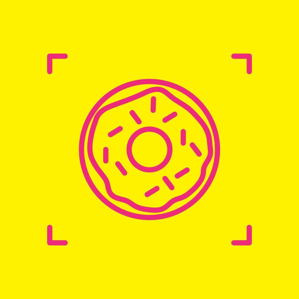 cámara de líneas con diseño de logotipo de donuts ilustración de símbolo de icono vectorial vector