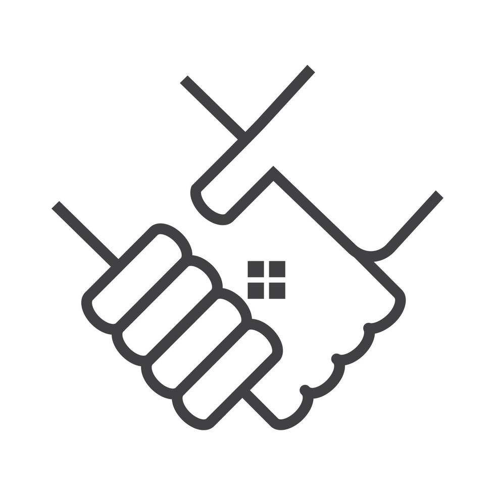 Handshake estate logo design template vector
