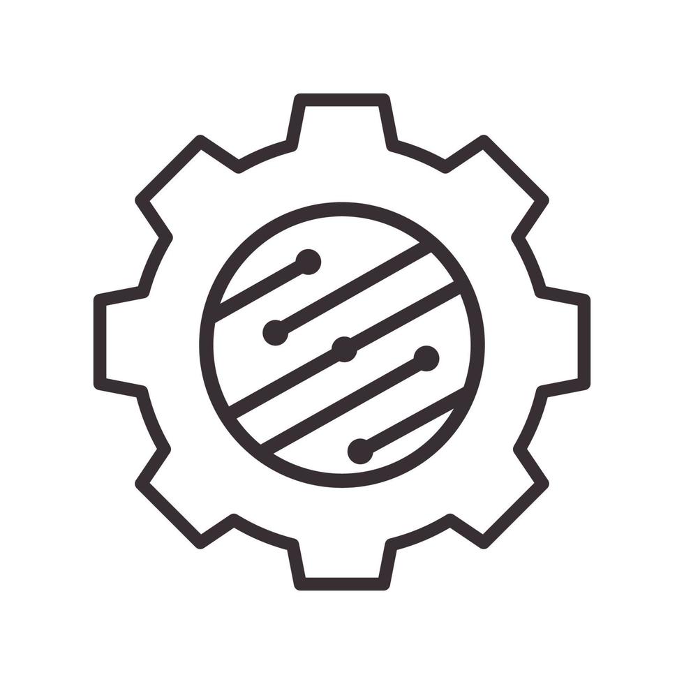 gear services with lines tech connect logo vector symbol icon illustration design