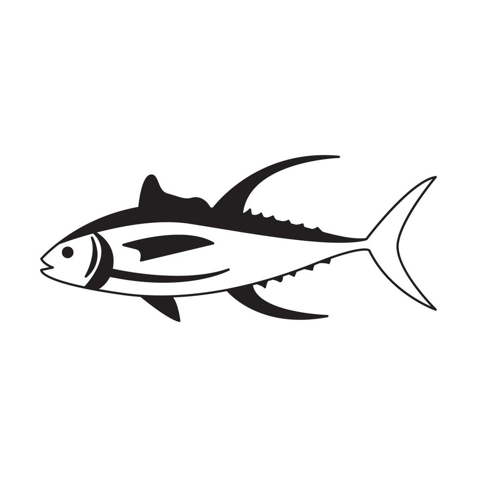 simple shape fish sea food tuna logo design vector icon symbol illustration