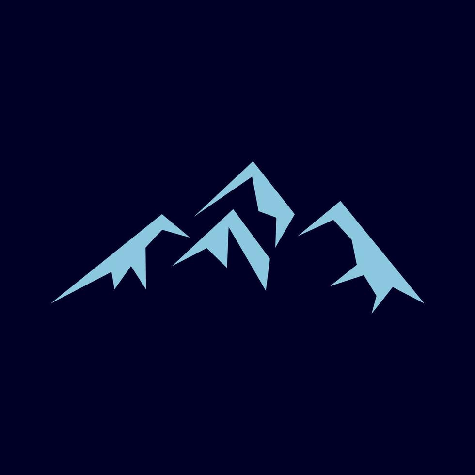 Simple mountain or hill silhouette blue logo symbol icon vector graphic design