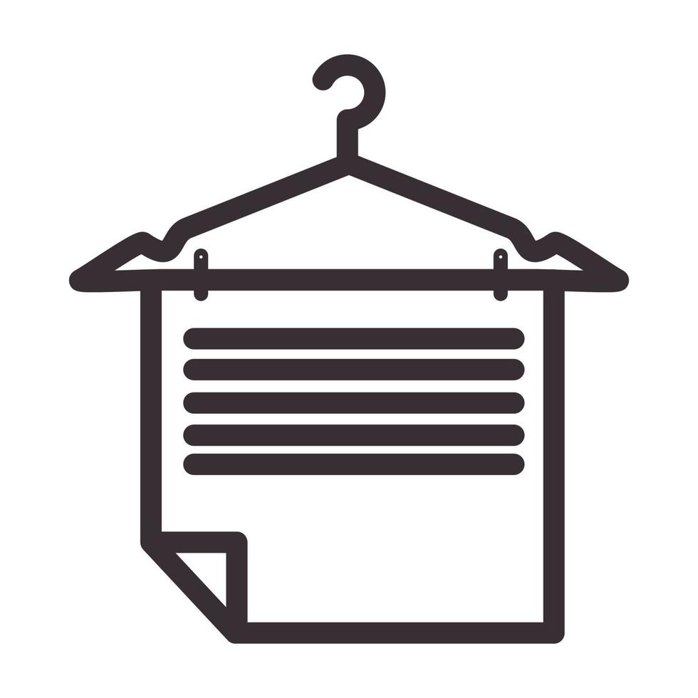 lines paper with hanger logo symbol vector icon illustration design