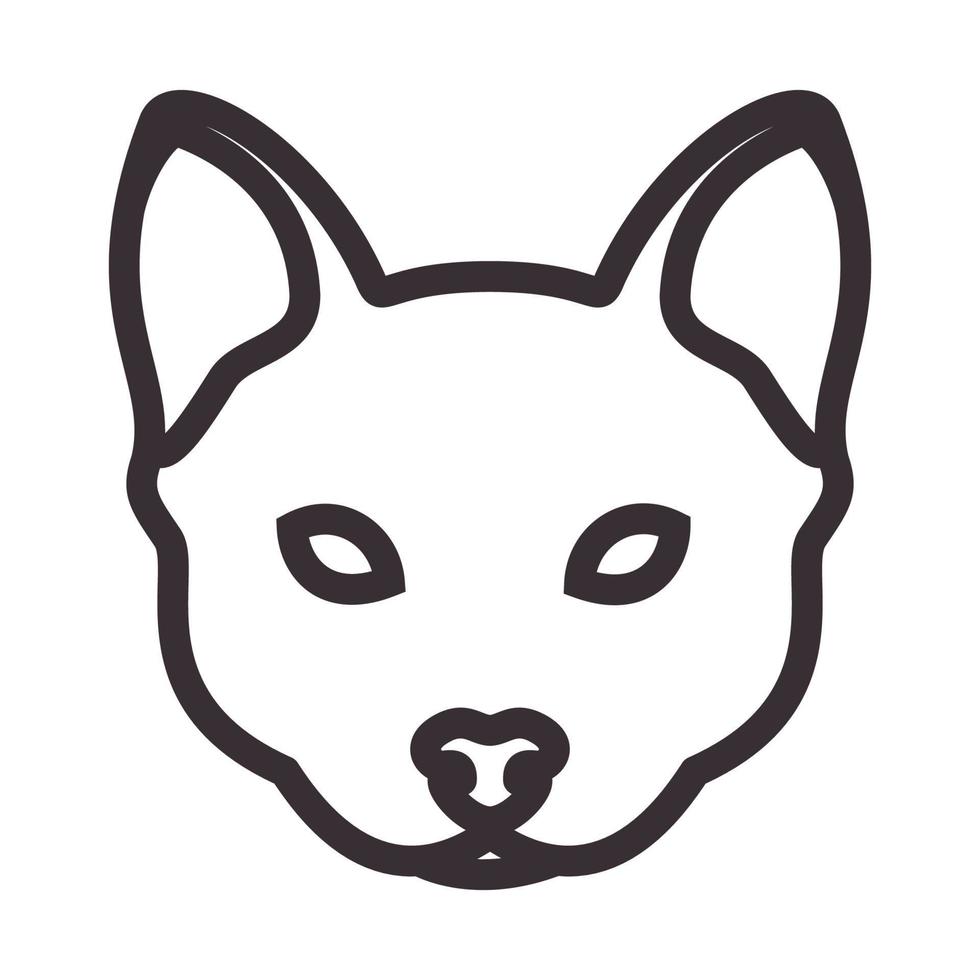 lines head wolf little logo symbol vector icon illustration design